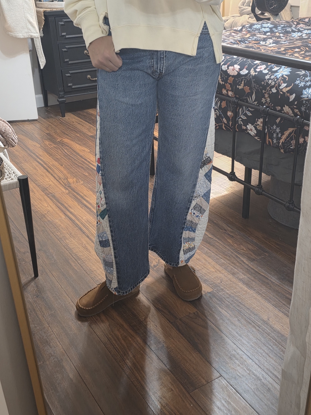 Vintage Quilted Barrel Jeans